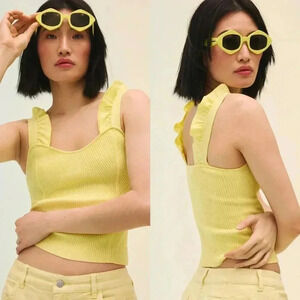 Anthropologie Maeve Ruffle-Strap Sweater Tank Size Large New With Tags $88